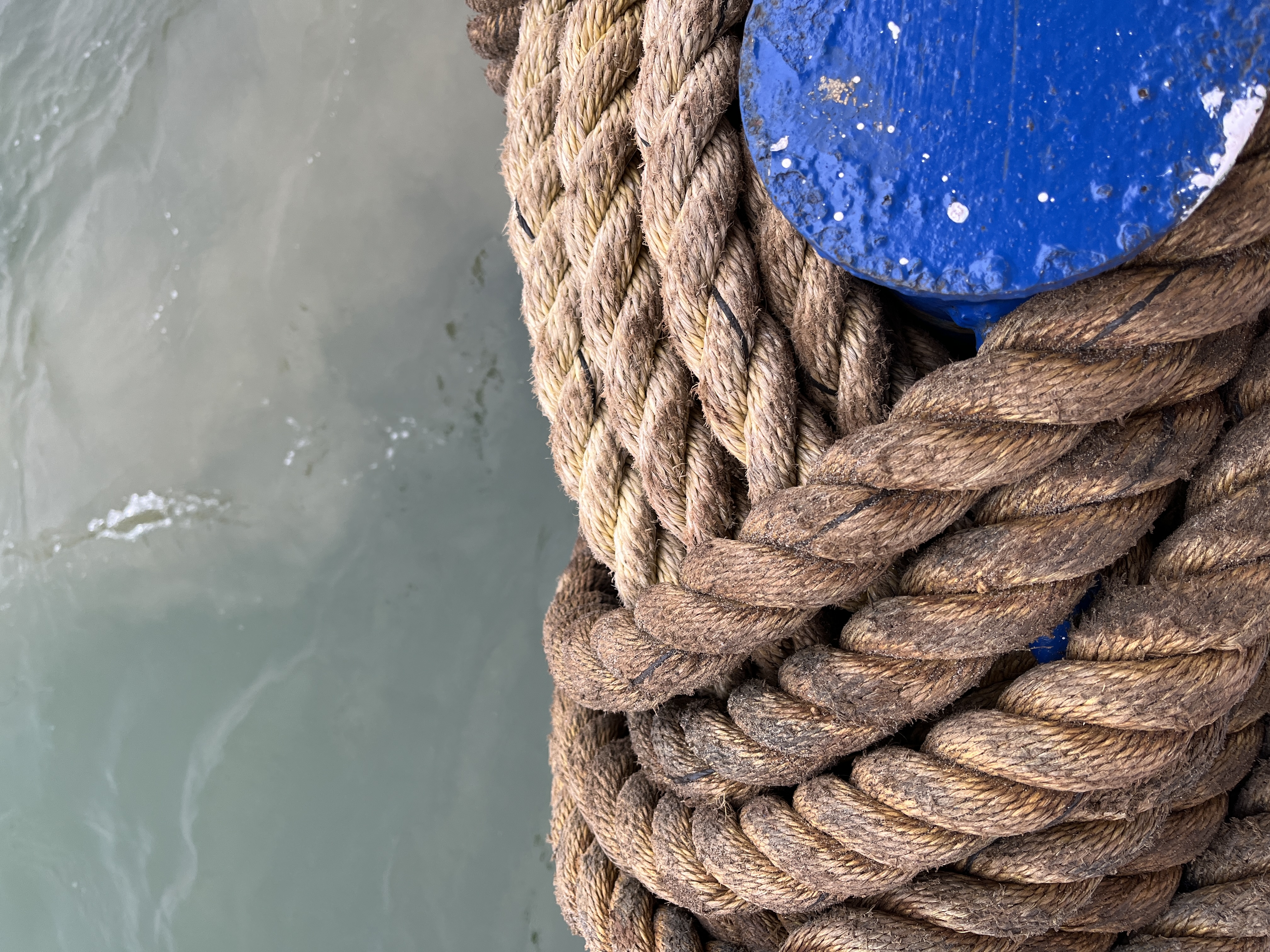 image of rope and ocean.